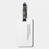 Unieke Stijlvolle Moderne Gewone Kalligrafie Grijs Bagagelabel (Achterkant verticaal)