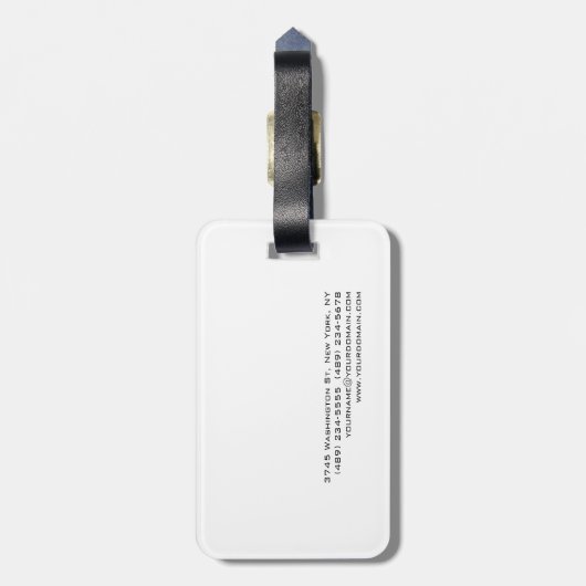 Unieke Stijlvolle Moderne Gewone Kalligrafie Grijs Bagagelabel (Achterkant verticaal)