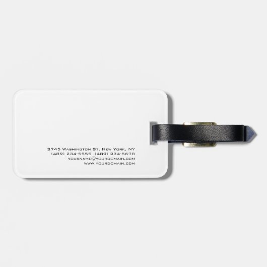 Unieke Stijlvolle Moderne Gewone Kalligrafie Grijs Bagagelabel (Achterkant horizontaal)