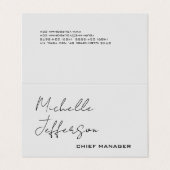 Unieke Stijlvolle Moderne Gewone Kalligrafie Grijs Visitekaartje (Buitenkant ongevouwen)