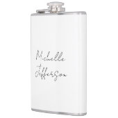 Unieke Stijlvolle Moderne Gewone Kalligrafie Naam Heupfles (Links)