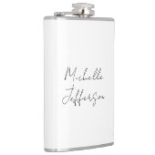 Unieke Stijlvolle Moderne Gewone Kalligrafie Naam Heupfles (Rechts)