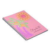 Unieke stijlvolle moderne palmboom en zon notitieboek (Rechterzijde)