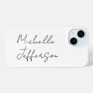 Unieke stijlvolle moderne platte kalligrafie iPhone 15 case