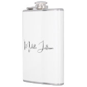 Unieke stijlvolle moderne platte kalligrafie heupfles (Links)