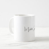 Unieke stijlvolle moderne platte kalligrafie koffiemok (Voorkant links)