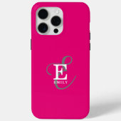 Unieke Stijlvolle Monogram Typografie Hot Pink Case-Mate iPhone Case (Achterkant)