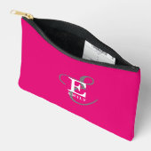 Unieke Stijlvolle Monogram Typografie Hot Pink Etui (Open)