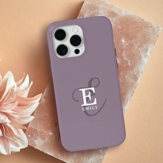 Unieke stijlvolle naam en monogram typografie Paar Case-Mate iPhone Case