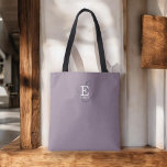 Unieke stijlvolle naam en monogram typografie Paar Tote Bag<br><div class="desc">Een mooi canvas tas ontwerp met een stijlvolle weergave van jouw naam en monogram met klassieke series en een meer scripttypografie in een evenwichtige en symmetrische harmonie. De drie elementen gaan samen met een verfijnde harmonie en creëer je eigen persoonlijke branding logo. Hier getoond met een populaire stoffige paarse achtergrond...</div>