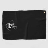 Unieke Stijlvolle Naam en Monogram Typografie Zwar Golfhanddoek (Horizontaal)