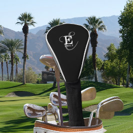 Unieke Stijlvolle Naam en Monogram Typografie Zwar Golfheadcover