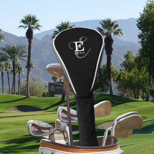 Unieke Stijlvolle Naam en Monogram Typografie Zwar Golfheadcover