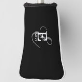 Unieke Stijlvolle Naam en Monogram Typografie Zwar Golfheadcover (Draai 90)