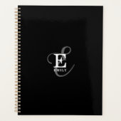 Unieke Stijlvolle Naam en Monogram Typografie Zwar Planner (Voorkant)