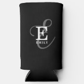 Unieke Stijlvolle Naam en Monogram Typografie Zwar Seltzer Blikjeskoeler (Voorkant)