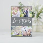 Unieke stijlvolle penseel schrift huwelijks dankka bedankkaart (Staand voorkant)