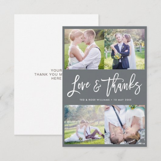 Unieke stijlvolle penseel schrift huwelijks dankka bedankkaart (Voorkant / Achterkant)