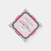 Unieke stijlvolle, roze, zwarte bruiloft, luiers servet (Hoek)