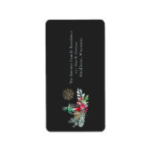 Unieke stijlvolle script kerst retouradres etiket (Voorkant)