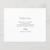 unieke stijlvolle script thank you kaart (Achterkant)