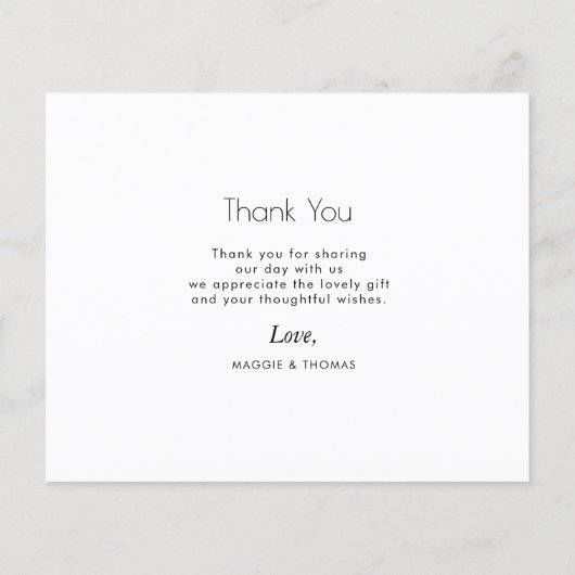 unieke stijlvolle script thank you kaart (Achterkant)