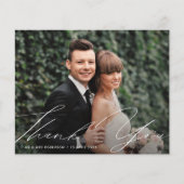 unieke stijlvolle script thank you kaart (Voorkant)