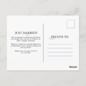 Unieke stijlvolle tekst en foto | Just Married Briefkaart (Achterkant)