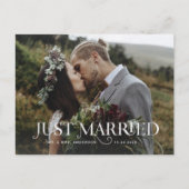 Unieke stijlvolle tekst en foto | Just Married Briefkaart (Voorkant)