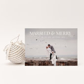 Unieke stijlvolle tekst en foto's | Getrouwd en vr Feestdagenkaart