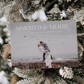 Unieke stijlvolle tekst en foto's | Getrouwd en vr Feestdagenkaart