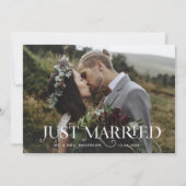Unieke stijlvolle tekst en foto's | Just Married Kaart (Voorkant)