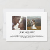 Unieke stijlvolle tekst en foto's | Just Married Kaart (Achterkant)