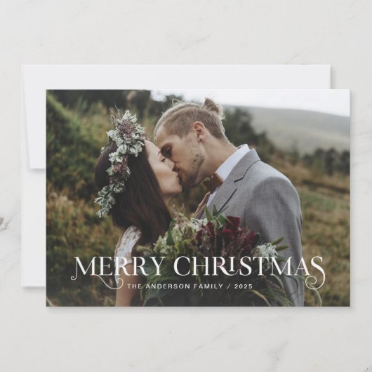 Unieke stijlvolle tekst en foto's | vrolijk kerstf feestdagenkaart (Voorkant)