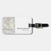 Unieke, stijlvolle, witte, moderne vormgeving bagagelabel (Voorkant horizontaal)