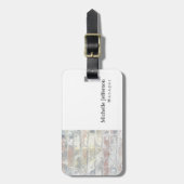 Unieke, stijlvolle, witte, moderne vormgeving bagagelabel (Voorkant verticaal)