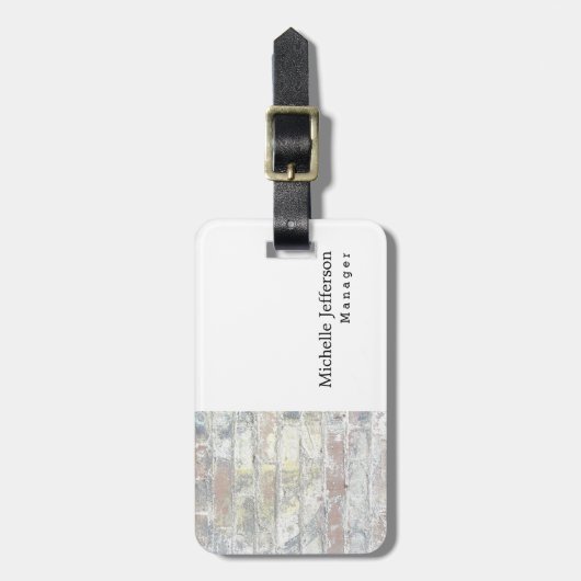 Unieke, stijlvolle, witte, moderne vormgeving bagagelabel (Voorkant verticaal)