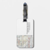 Unieke, stijlvolle, witte, moderne vormgeving bagagelabel (Achterkant verticaal)