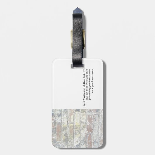 Unieke, stijlvolle, witte, moderne vormgeving bagagelabel (Achterkant verticaal)