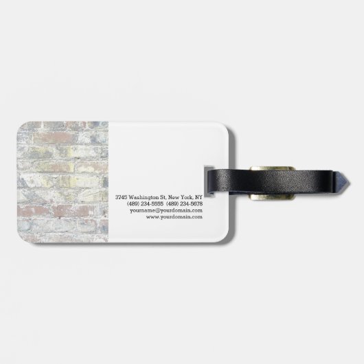 Unieke, stijlvolle, witte, moderne vormgeving bagagelabel (Achterkant horizontaal)