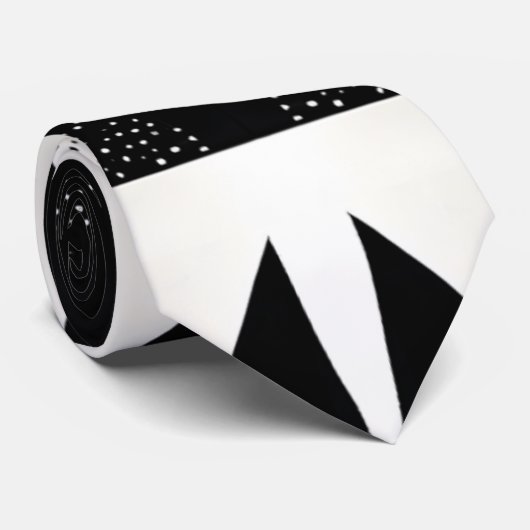 Unieke stipple gestippeld zwart en wit modern stropdas (Opgerold)