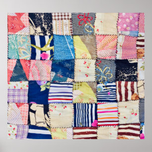 Unieke stof: Bangkok handgemaakte dekens Poster