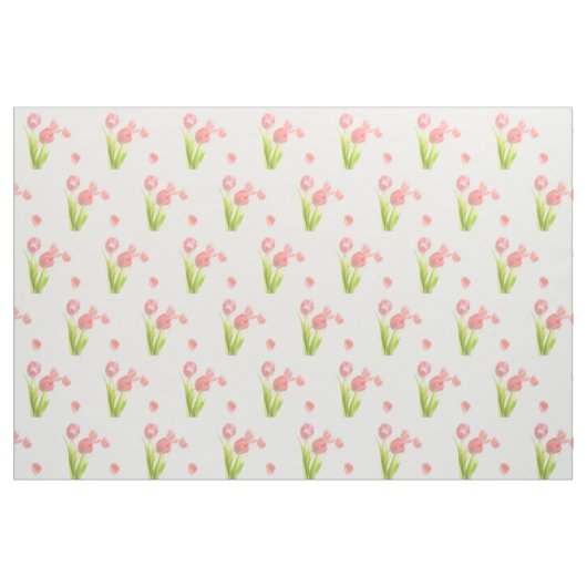 Unieke stof Retro roze tulpbloem (Fat Quarter)
