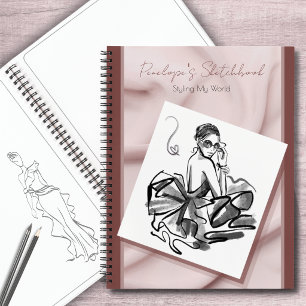 Unieke Stof Roze Fashionista Lookbook Schetsboek Notitieboek