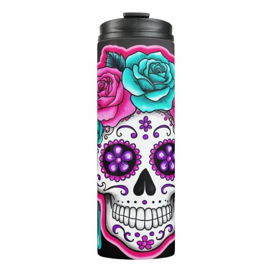 Unieke suikerschedel thermosbeker (Voorkant)