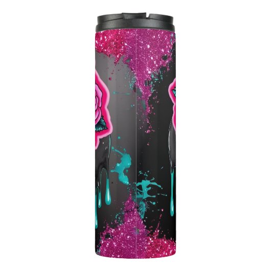 Unieke suikerschedel thermosbeker (Achterkant)