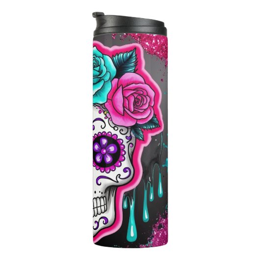 Unieke suikerschedel thermosbeker (Geroteerd rechts)