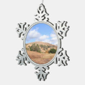 Unieke Sunny Texas Enchanted Rock Park Tin Sneeuwvlok Ornament (Rechts)