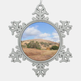 Unieke Sunny Texas Enchanted Rock Park Tin Sneeuwvlok Ornament