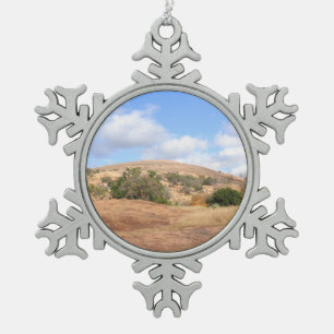 Unieke Sunny Texas Enchanted Rock Park Tin Sneeuwvlok Ornament